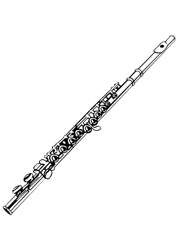 Flute Instrument Coloring Page