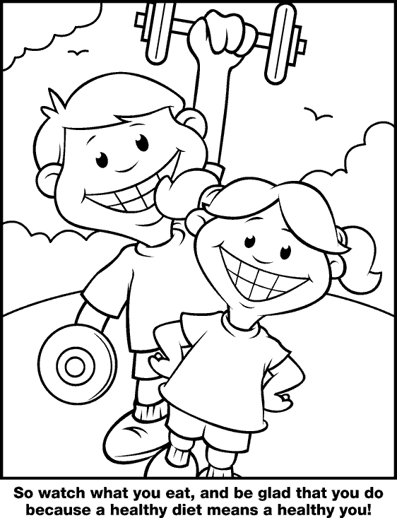 Healthy Diet Coloring Sheet