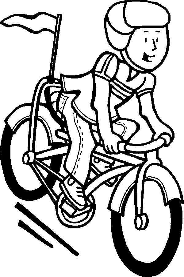 Man Cycling Coloring Page