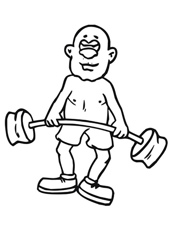 Man Weightlifting Coloring Pages