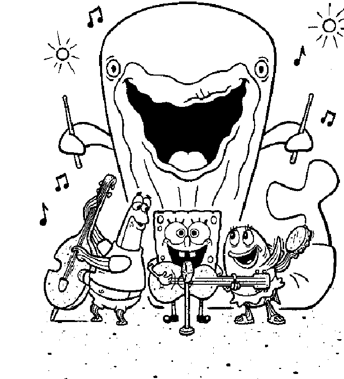 Spongebob Orchestra Coloring Page