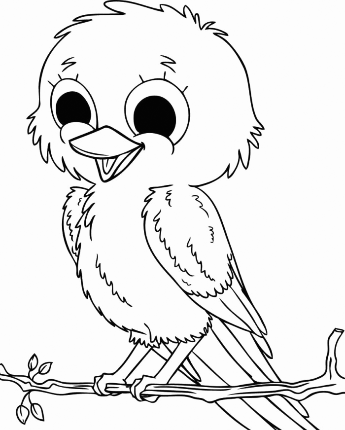 Adorable Cartoon Sparrow Coloring Page