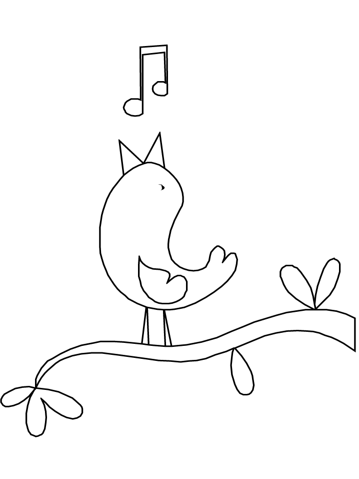 Easy Canary Singing Coloring Page