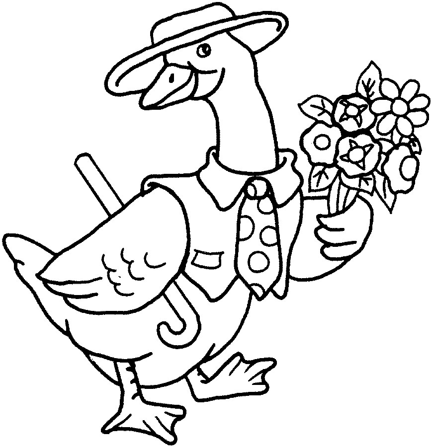 Handsome Goose Coloring Page