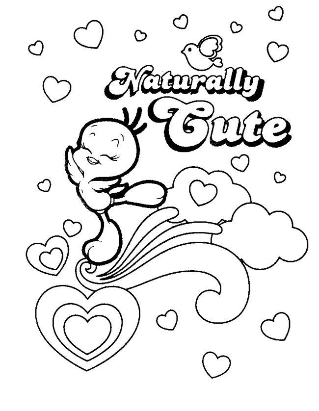 Naturally Cute Tweety Canary Coloring Page