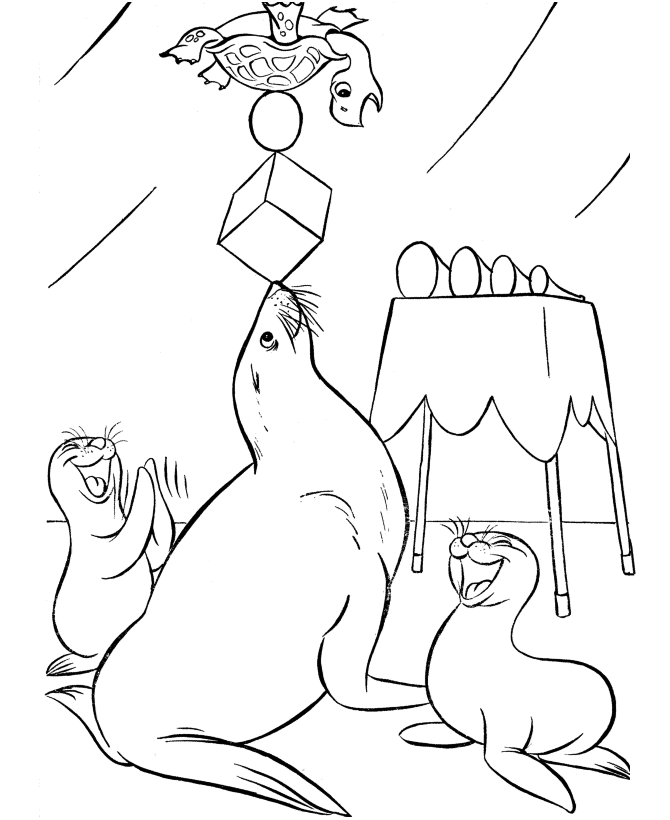 Performing Seal Coloring Page