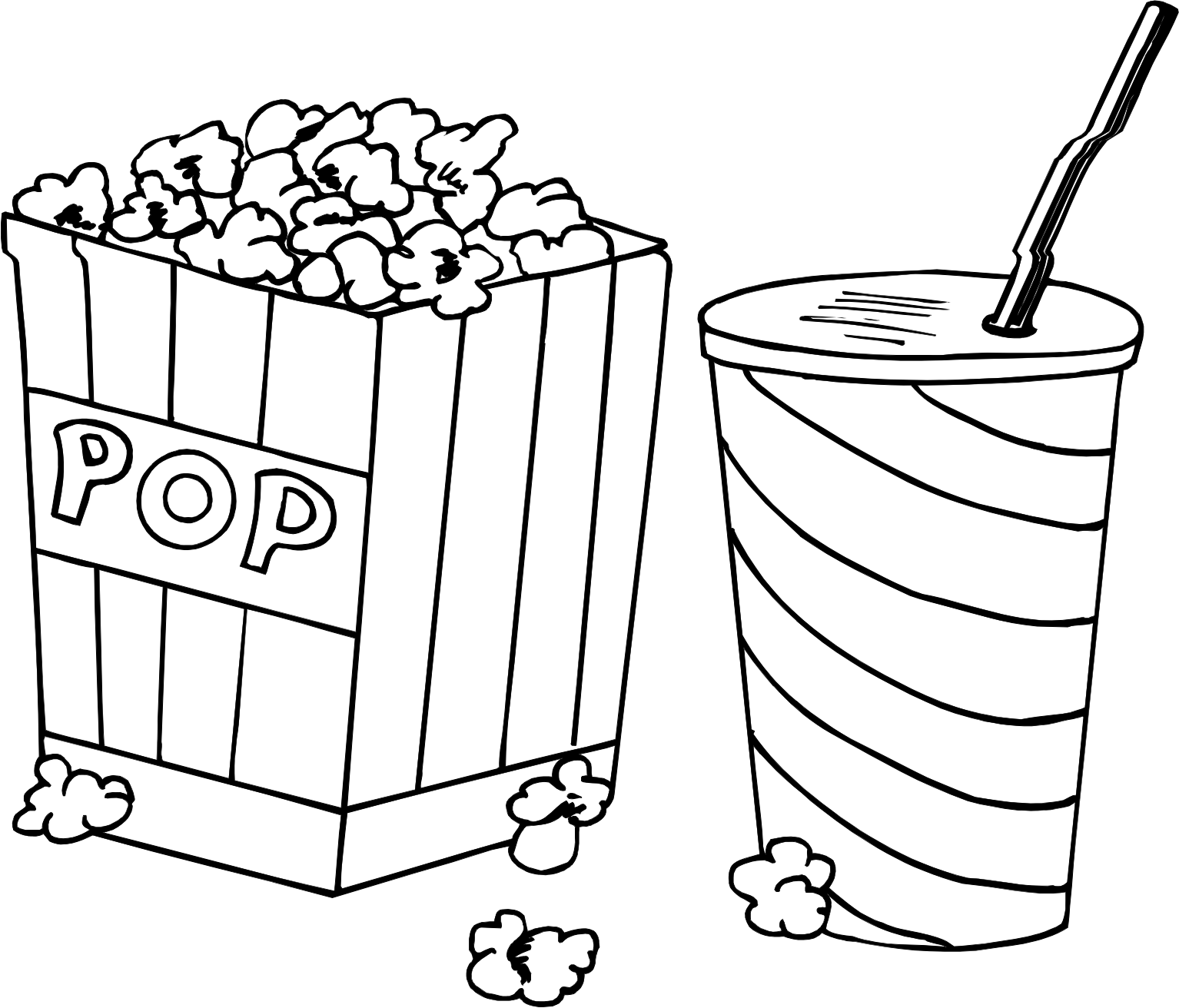 empty popcorn box coloring page