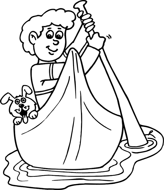 Rowing Printable Coloring Page
