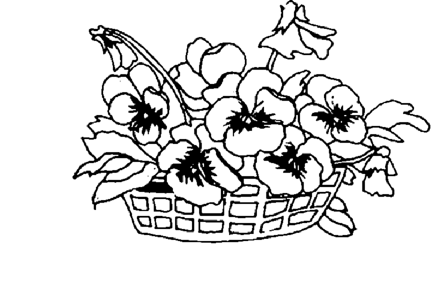 Basket Of Pansies Coloring Page