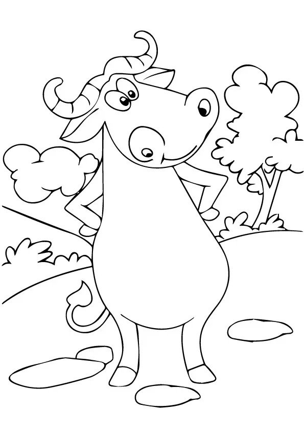 Cartoon Buffalo Coloring Pages.