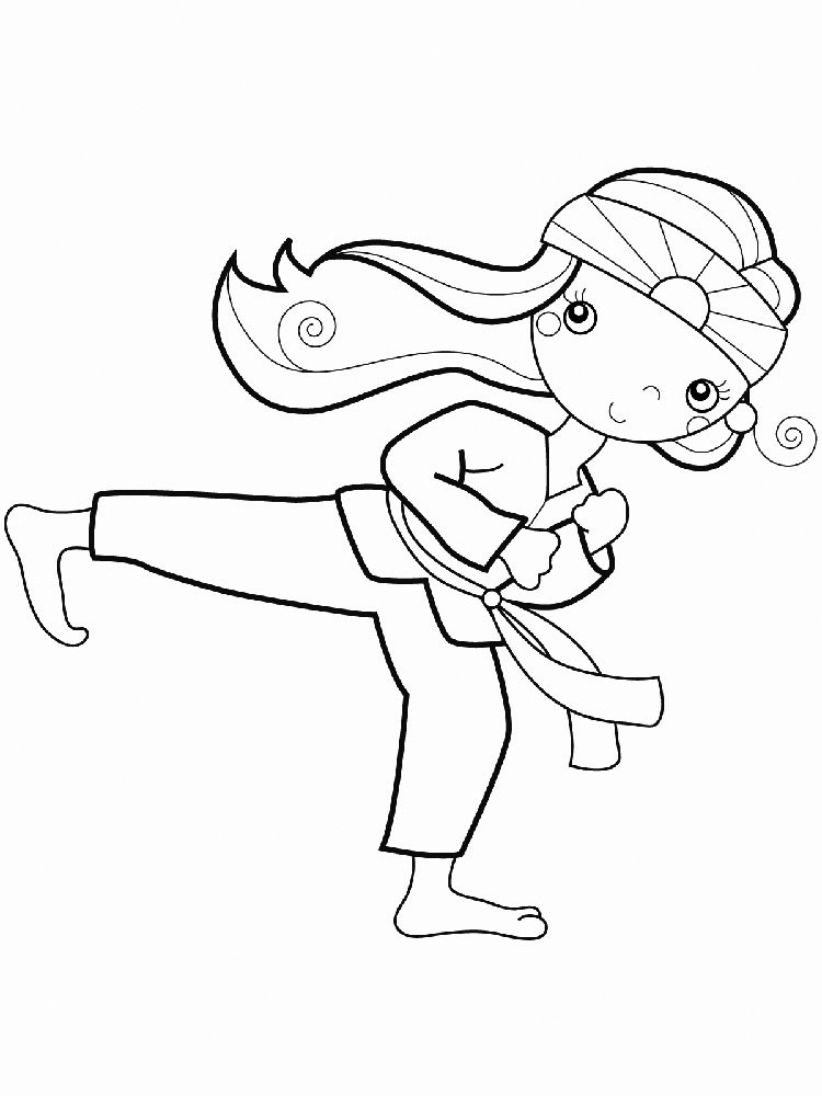 Cartoon Girl Martial Arts Coloring Pages