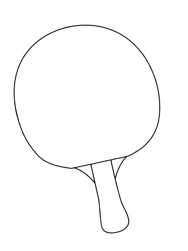 Easy Ping Pong Paddle Coloring Page