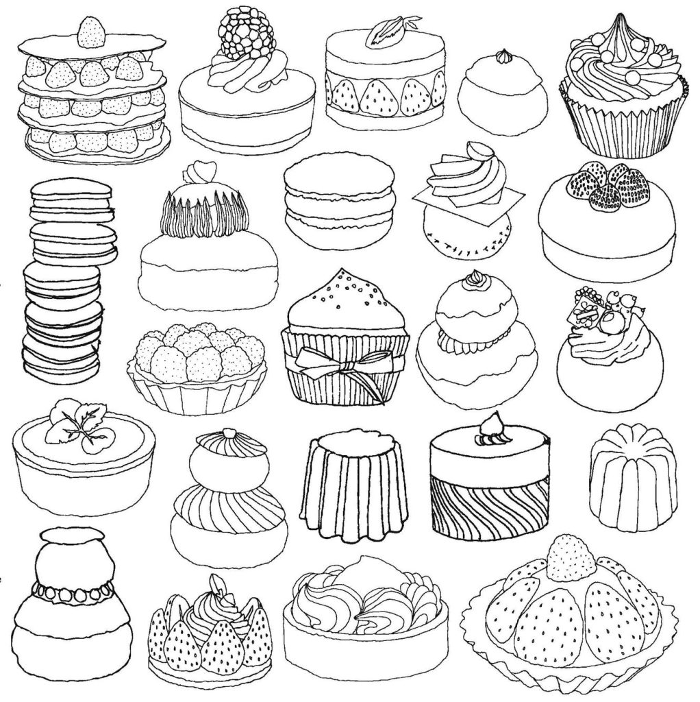 Many Cakes Coloring Page
