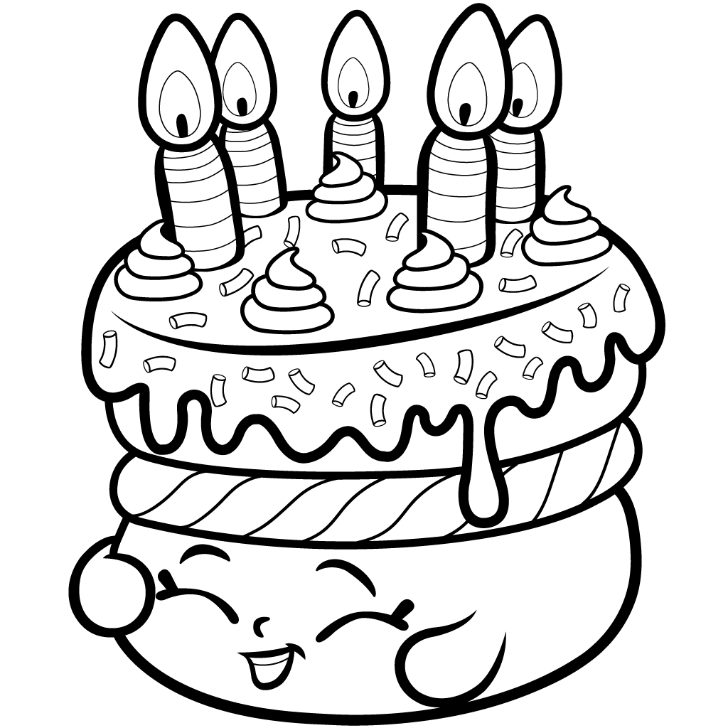 Shopkins Cake Coloring Pages