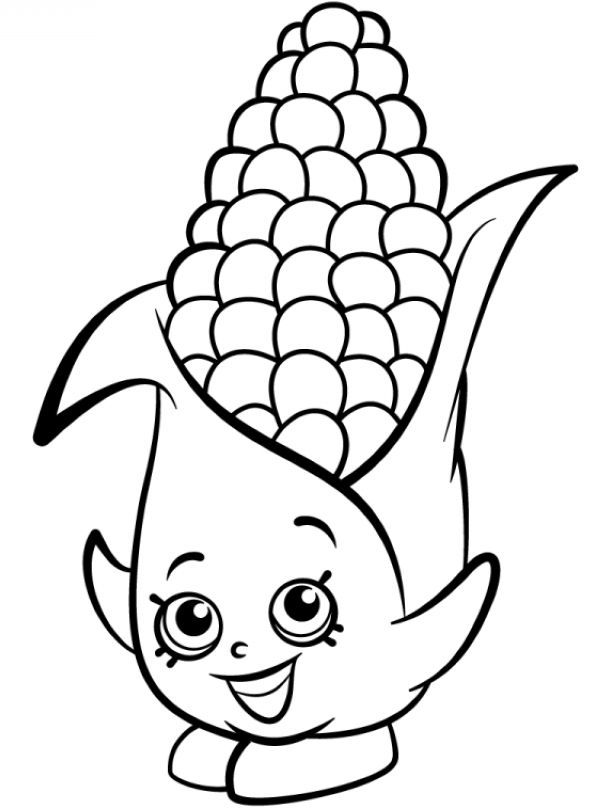 Shopkins Corn Coloring Page