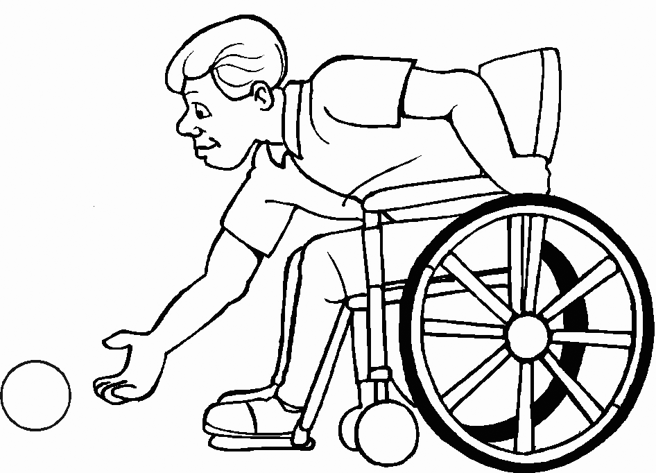 Wheel Chair Bowling Coloring Pages