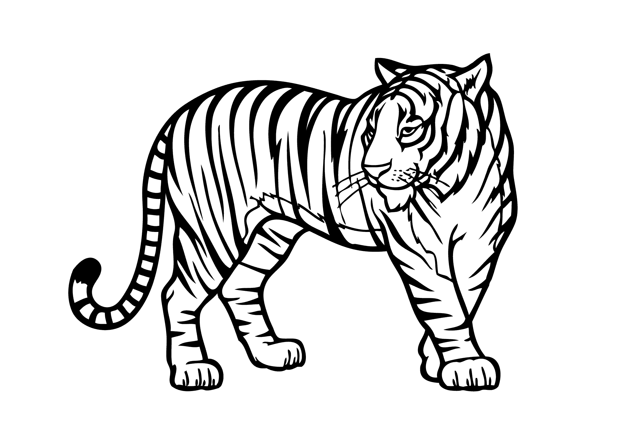 African Tiger Coloring Page