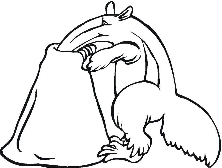 Anteater Searching Mound Coloring Pages