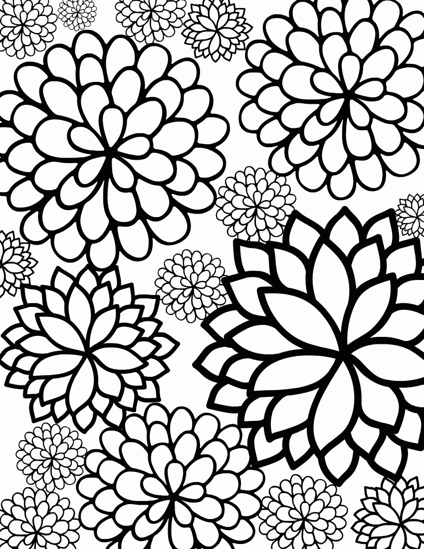 Chrysanthemum Collage Coloring Pages