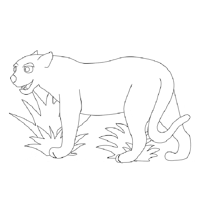 Cougar In The Grass Coloring Pages