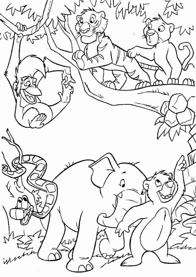 Cute Jungle Book Coloring Page
