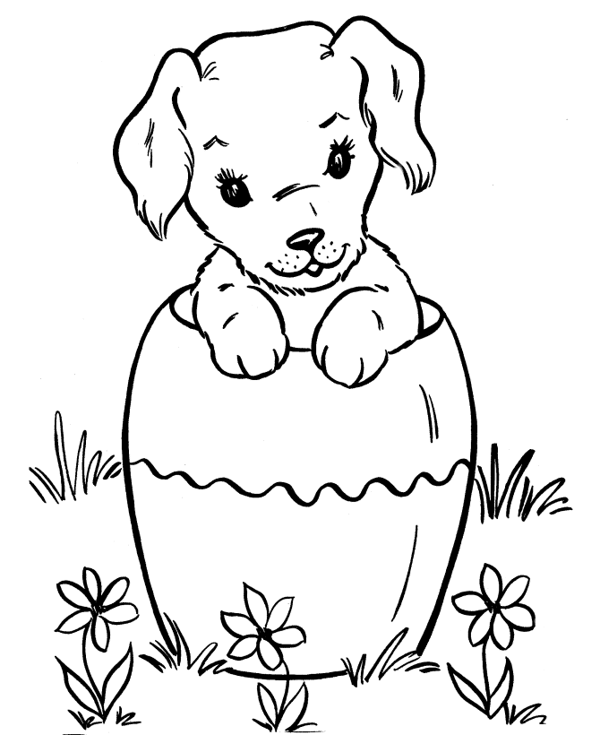 Cute Labrador Puppy Coloring Page