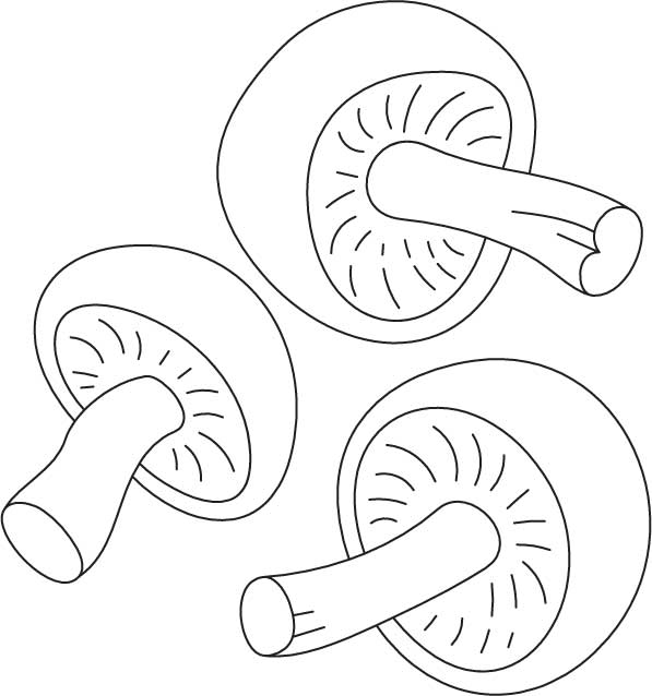 Easy Mushrooms Coloring Pages