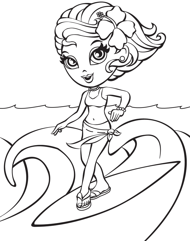 surfing coloring pages printable