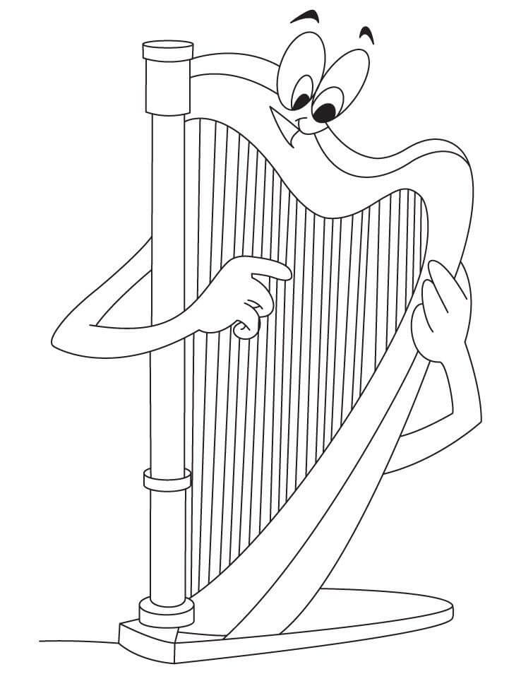 Harp Coloring Page