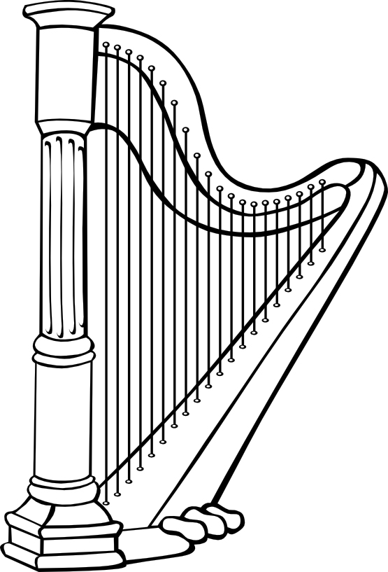 Harp Coloring Pages