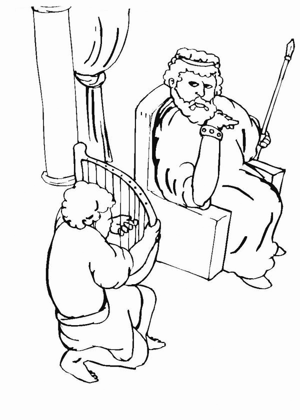 Harp Player Coloring Page