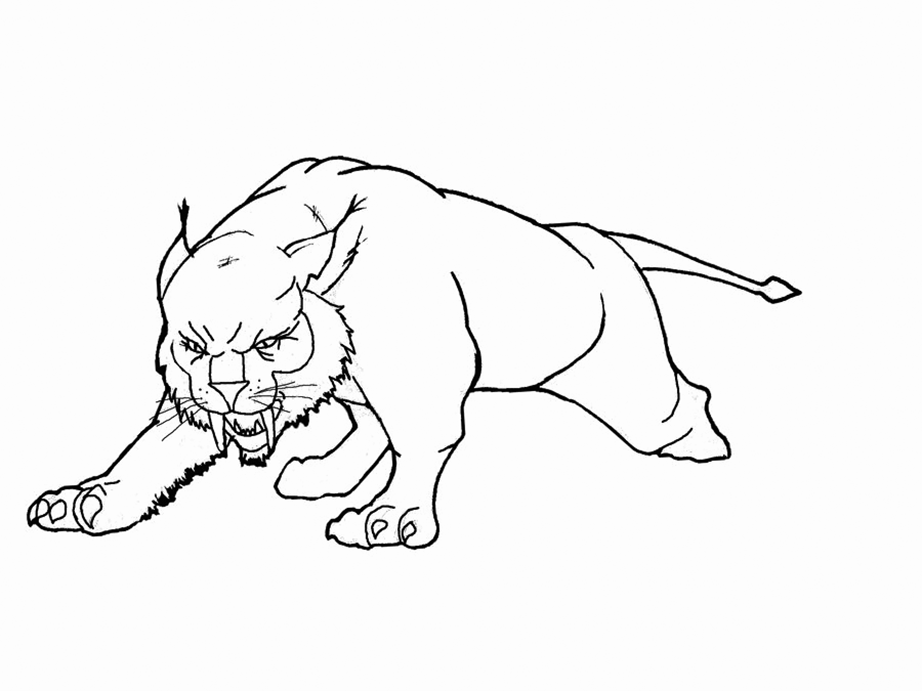 Lynx On The Attack Coloring Page