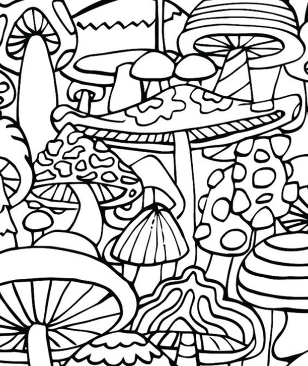 92 Coloring Pages Cute Mushrooms  Latest Free