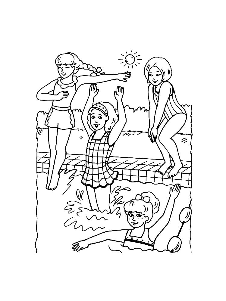 Pool Party Coloring Pages