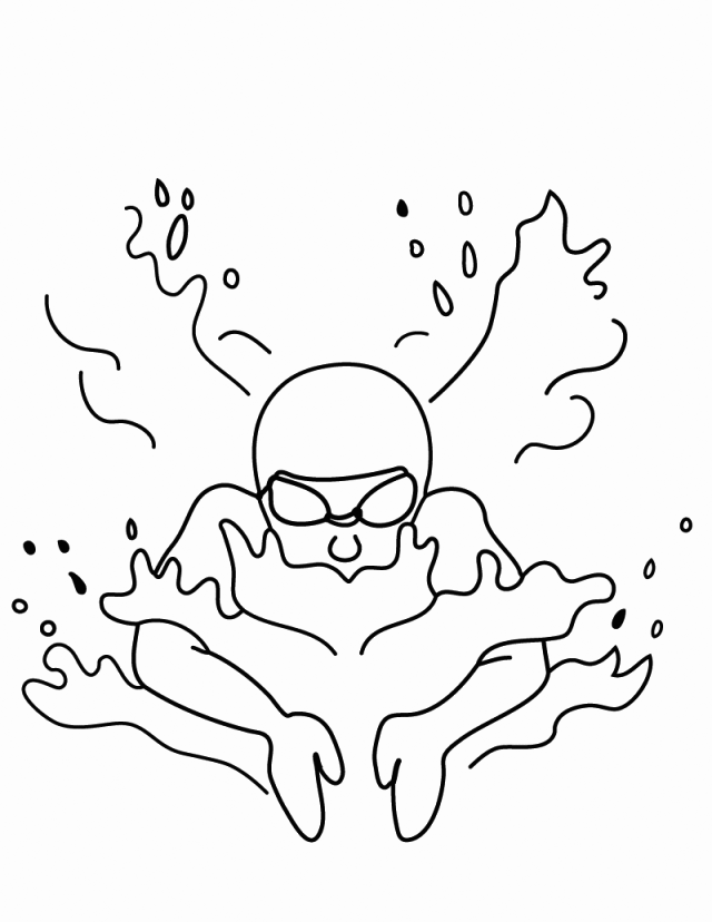 Sports Swimmer Coloring Page