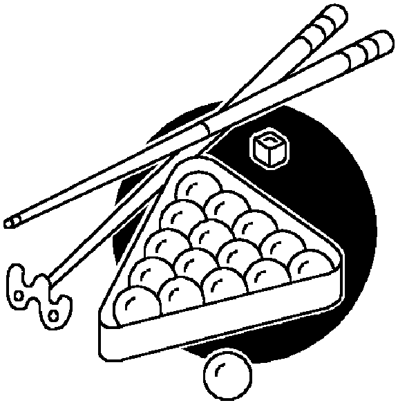 Billiard Set Coloring Page