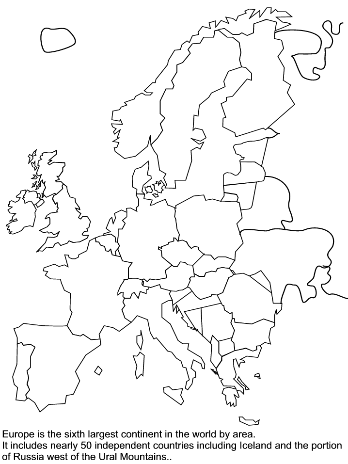 Blank Map Of Europe Worksheet