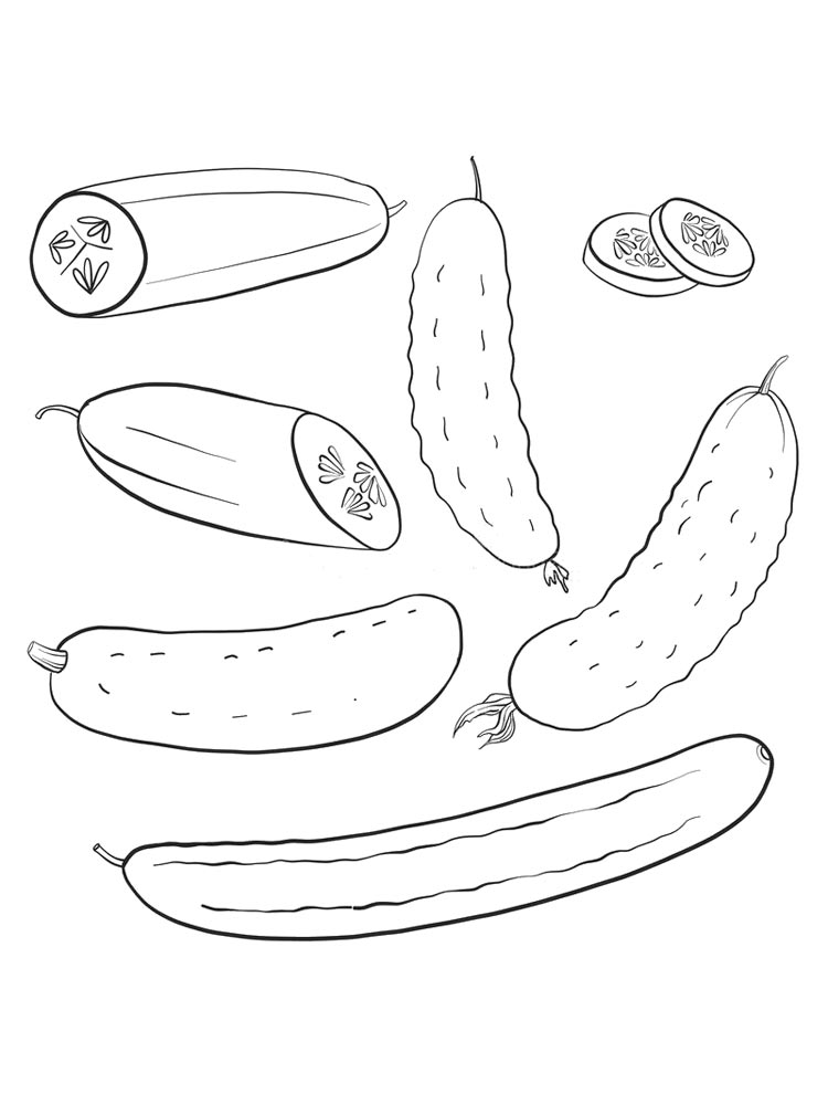 Cucumber Vegetables Coloring Pages