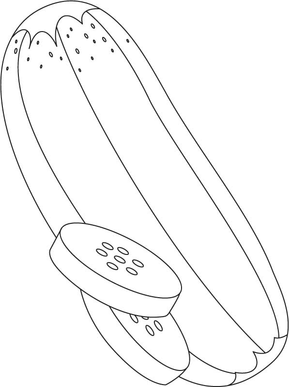 Easy Cucumber Coloring Pages