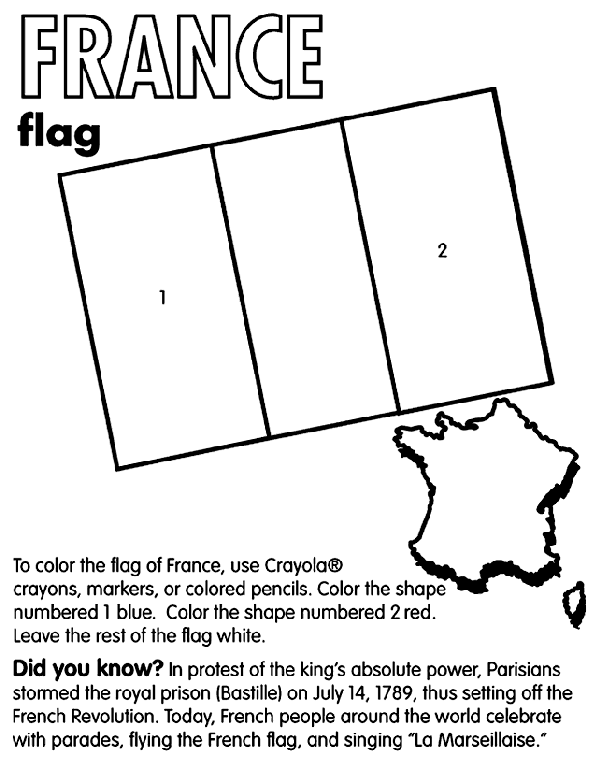 France Flag Coloring Sheet