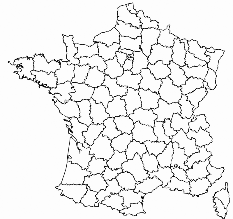 France Map Coloring Sheet