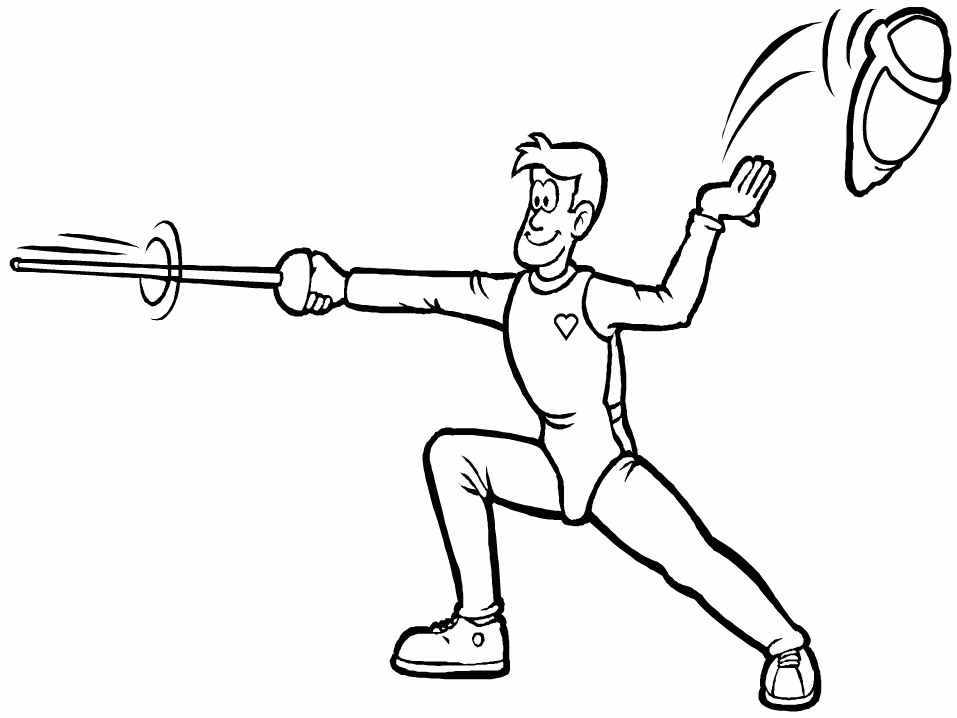 Man Fencing Coloring Page