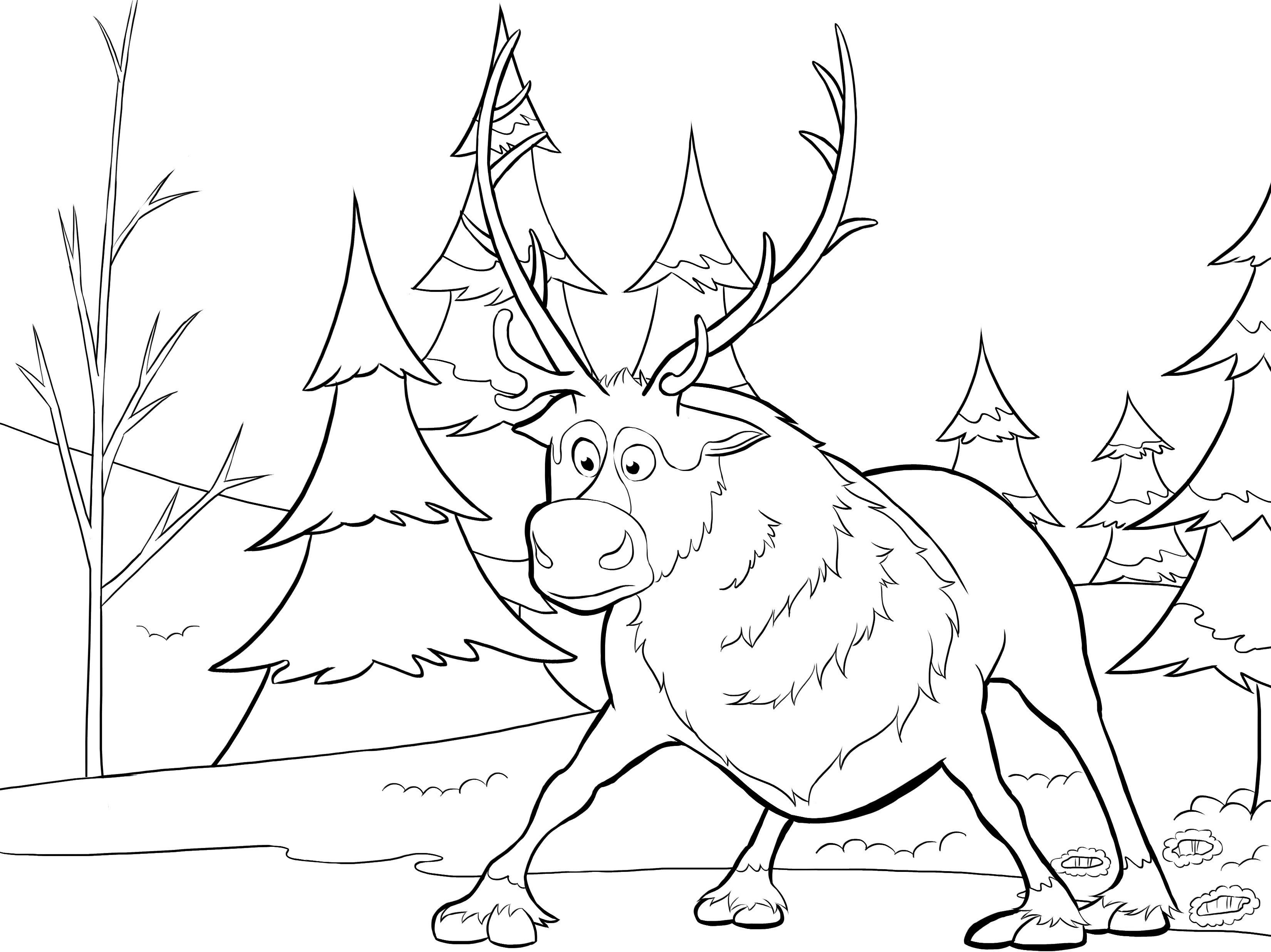 Reindeer Sven Coloring Pages
