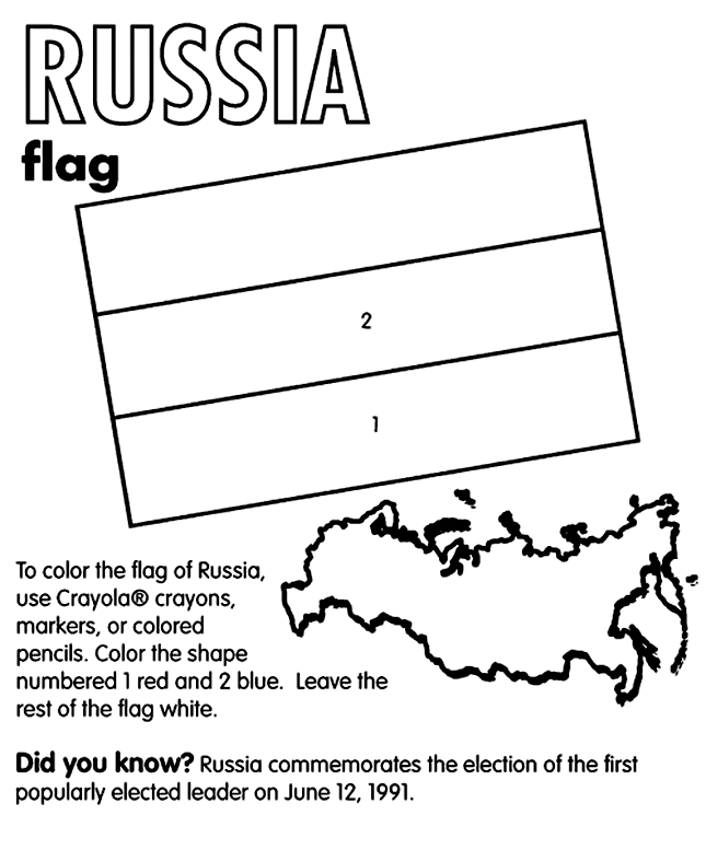 Russia Flag Coloring Sheet