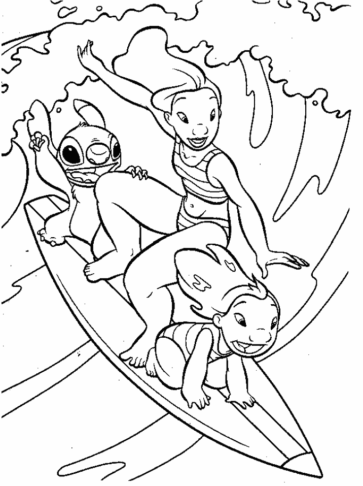 Surfing Water Sports Coloring Page