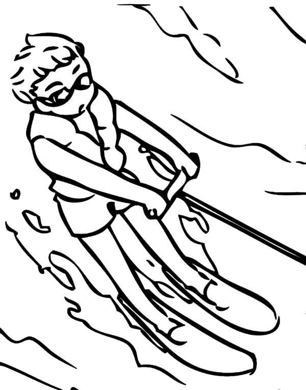 Water Skiing Coloring Page