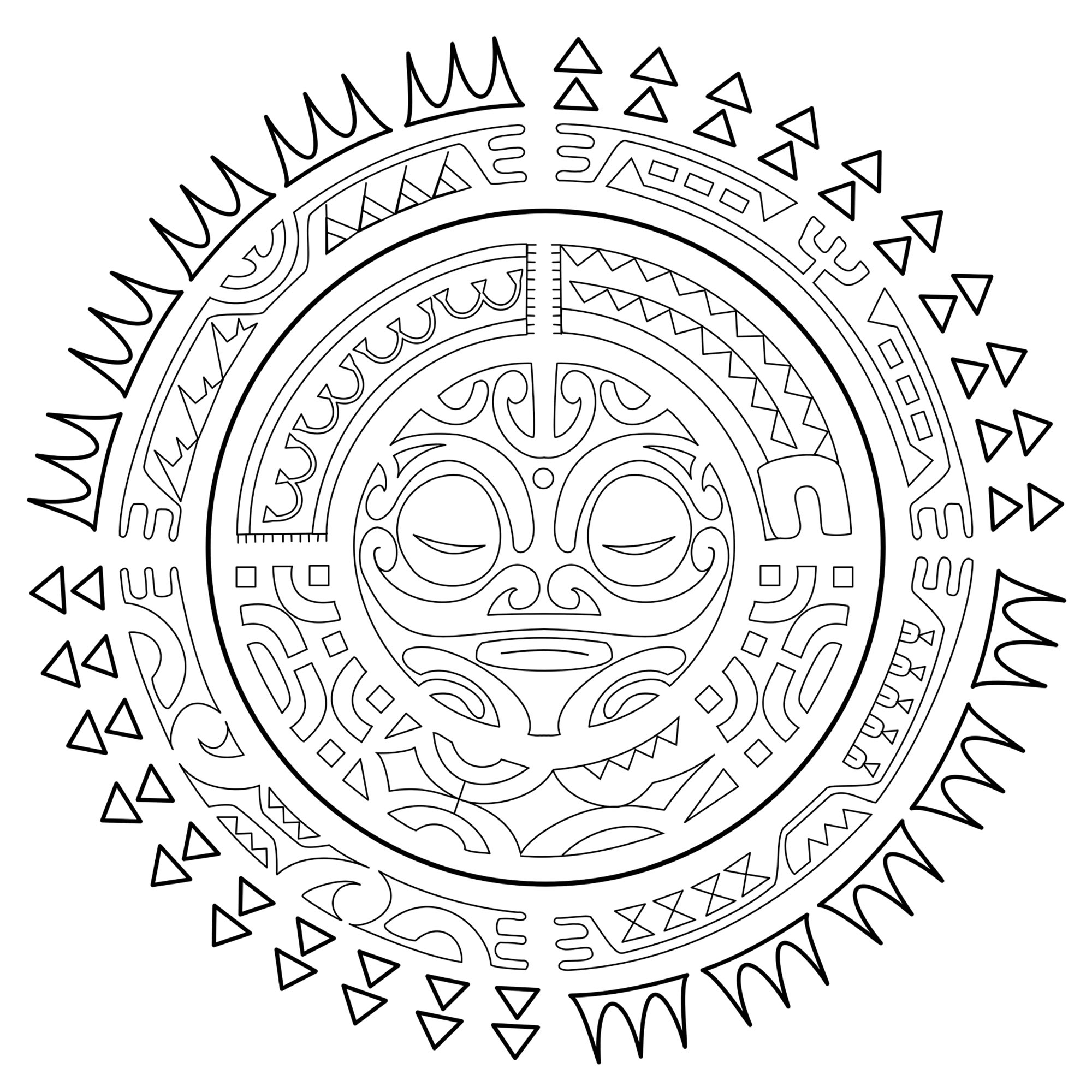 Aztec Mandala Coloring Pages