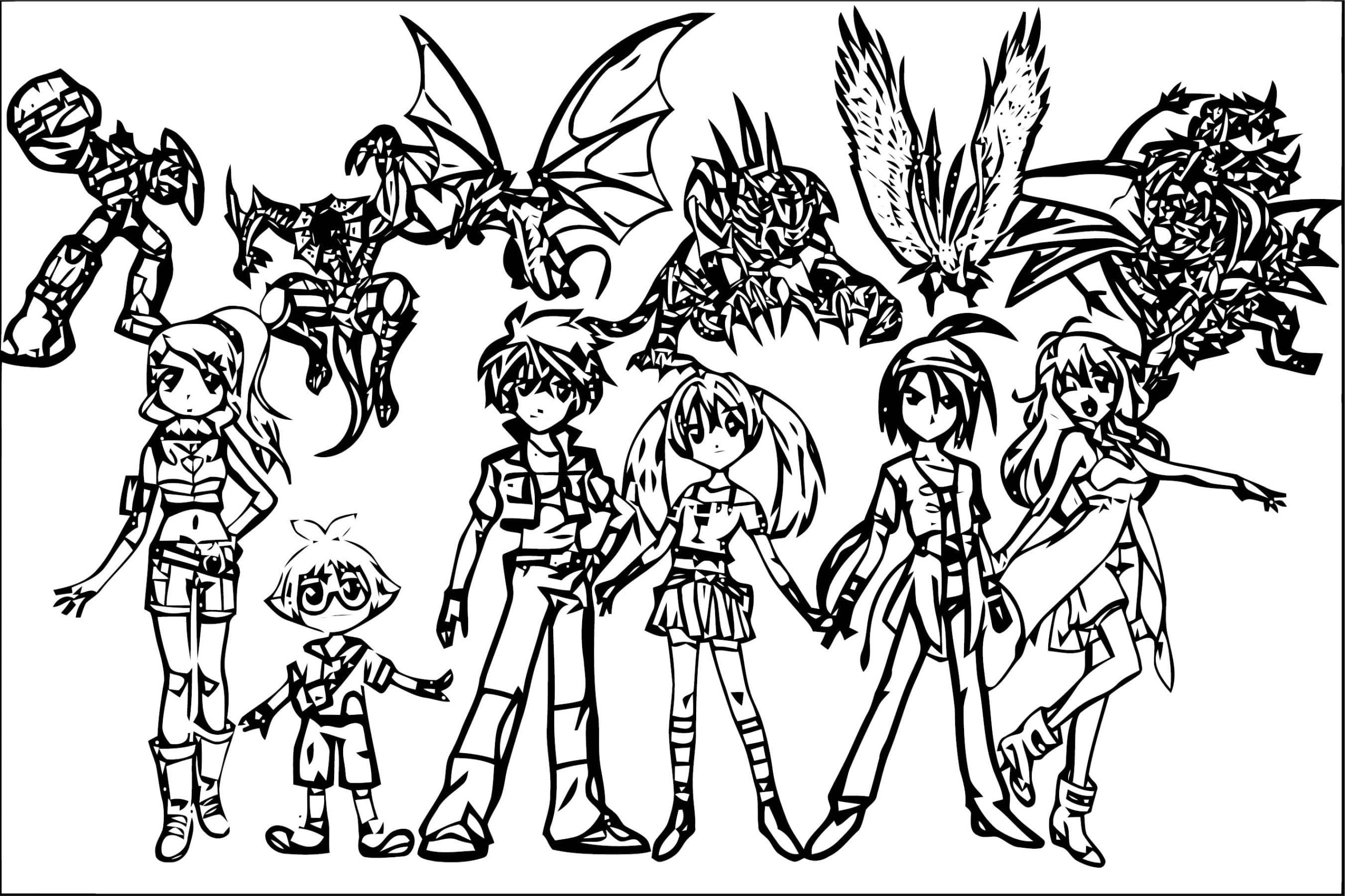 Bakugan Characters Coloring Page