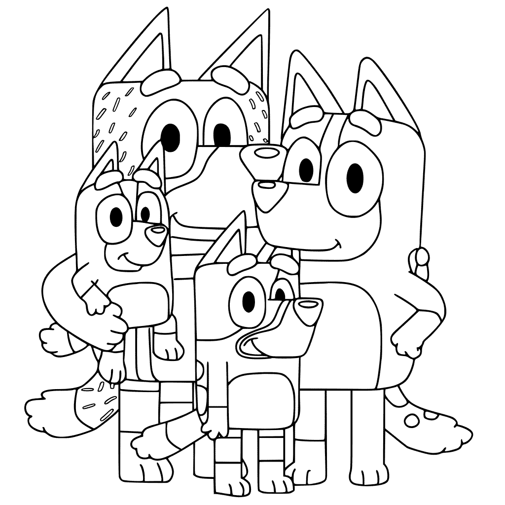 Bluey Characters Coloring Pages