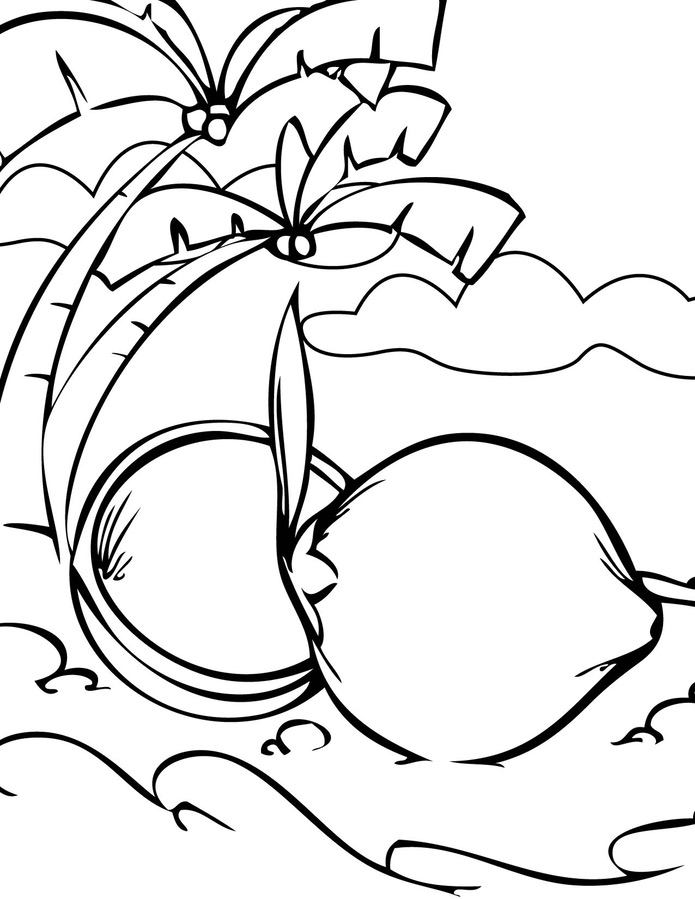 Coconut Tree Coloring Pages